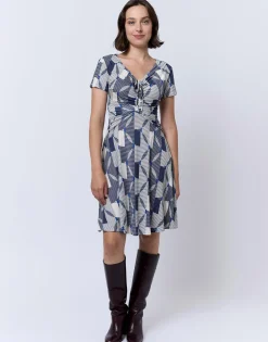 Robe courte imprimée BLEU