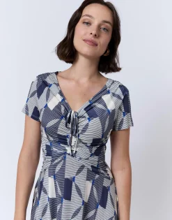 Robe courte imprimée BLEU
