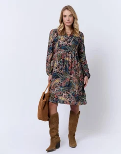 Robe courte imprimée MARINE
