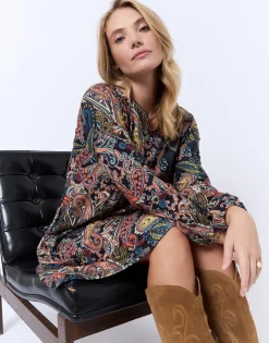 Robe courte imprimée MARINE