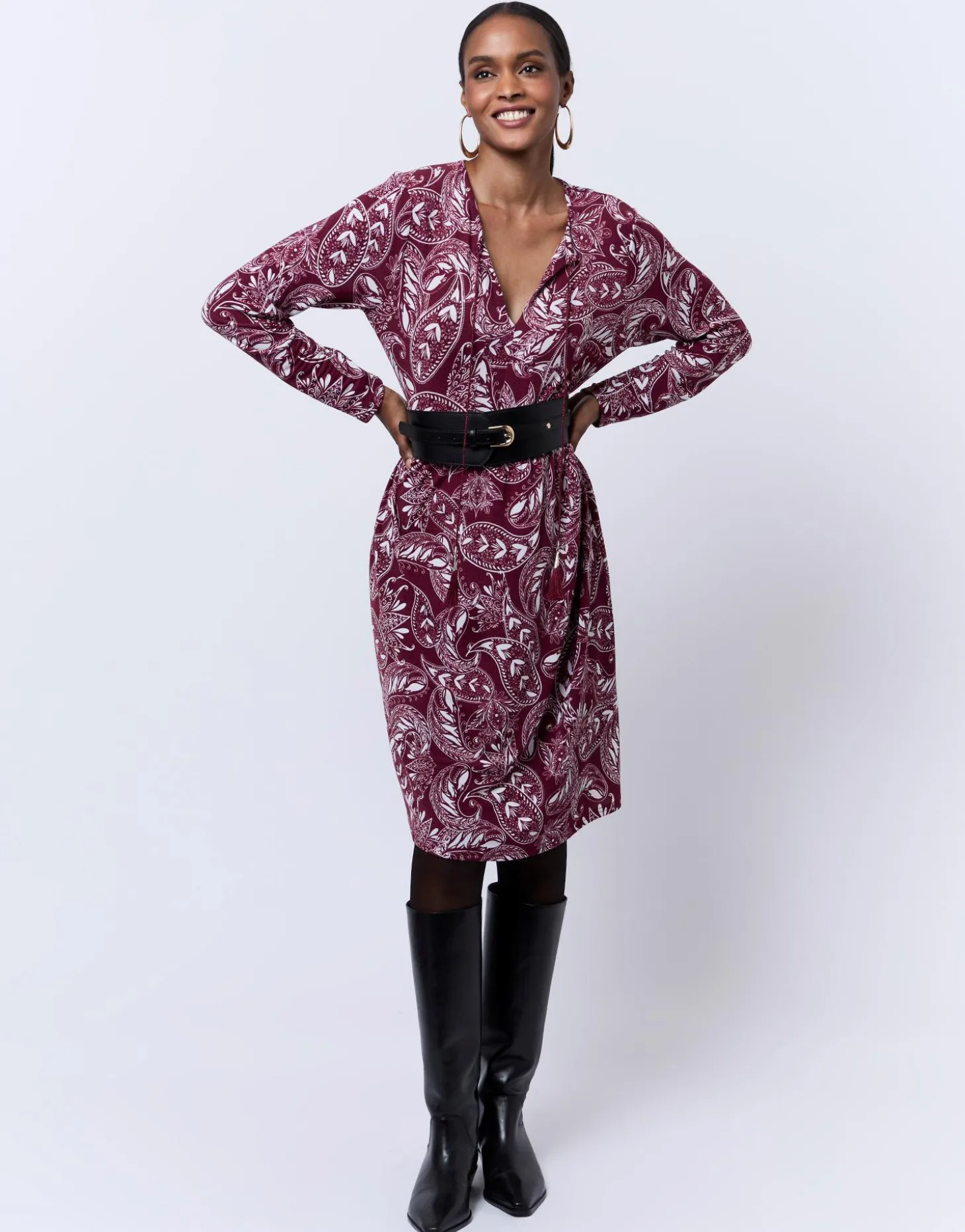 Robe courte imprimée ROUGE