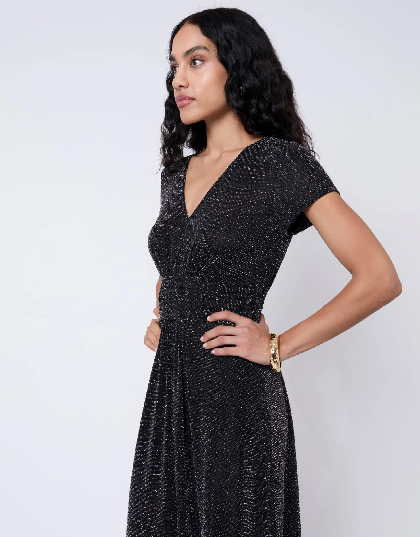 Robe longue à pailletttes NOIR