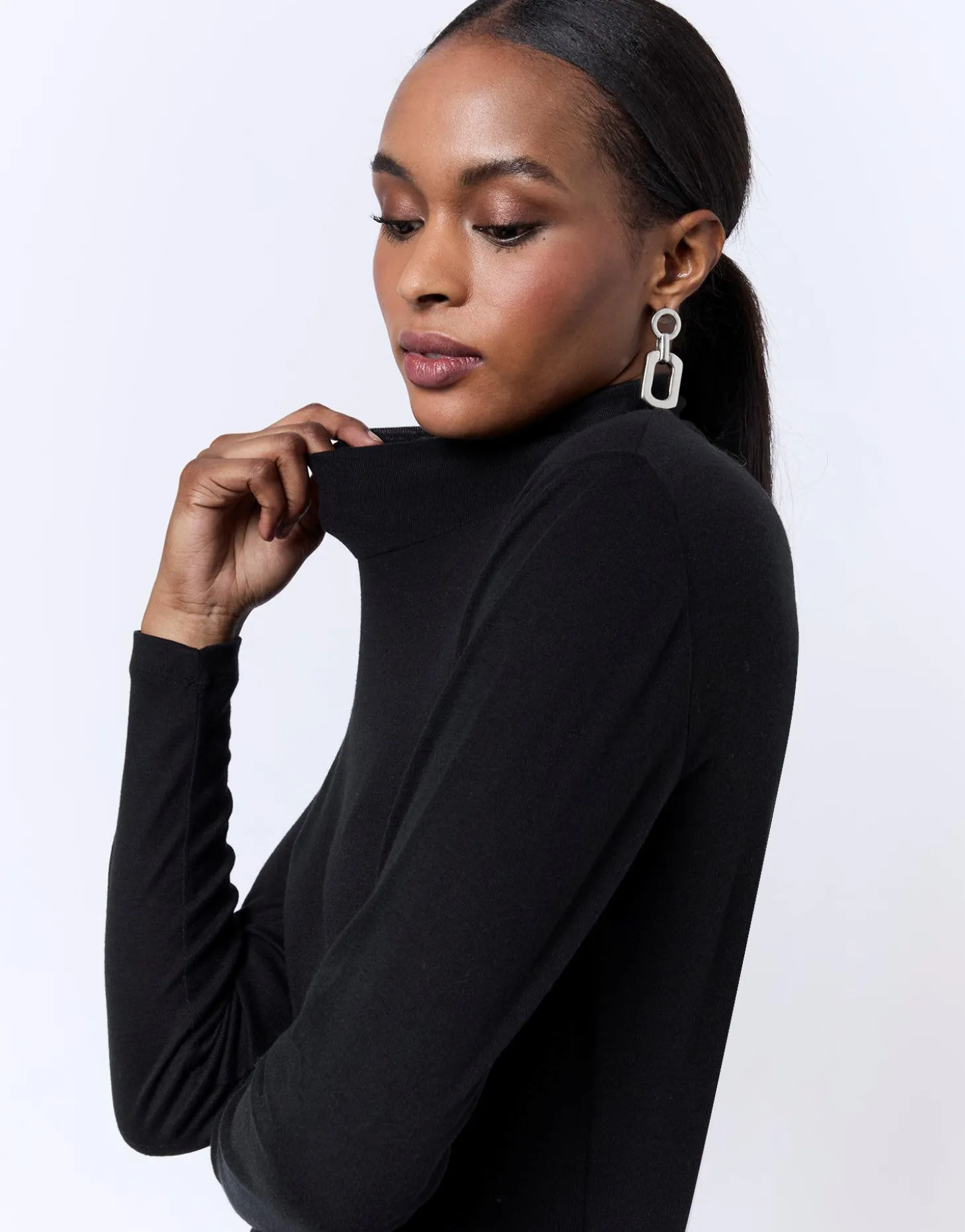Sous-pull manches longues uni NOIR Femme