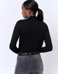 Sous-pull manches longues uni NOIR Femme