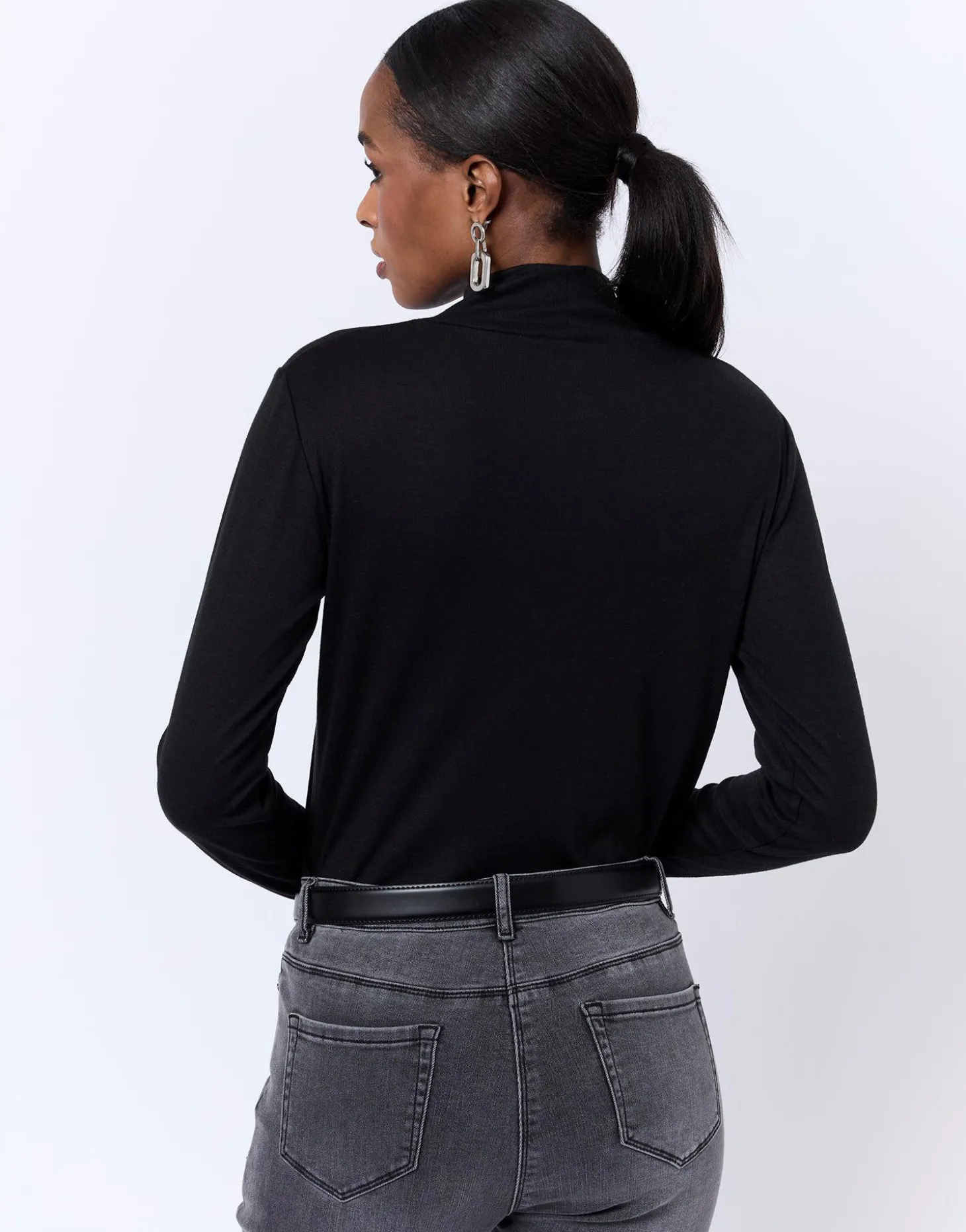 Sous-pull manches longues uni NOIR Femme