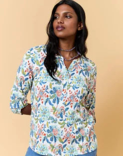 Top manches 3/4 imprimé à fleurs MULTICOLORE Femme