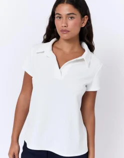 Top manches courtes uni BLANC Femme