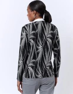 Top manches longues imprimé NOIR Femme