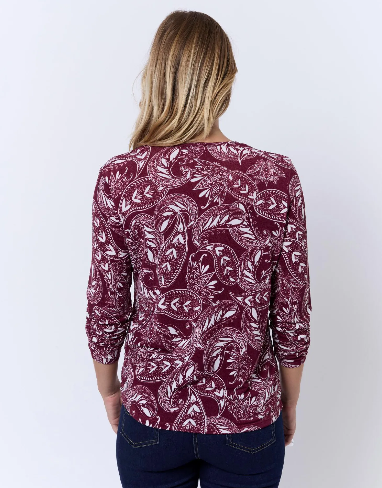 Top manches longues imprimé ROUGE Femme