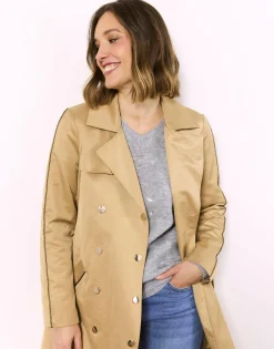 Trench mi-long uni BEIGE Femme