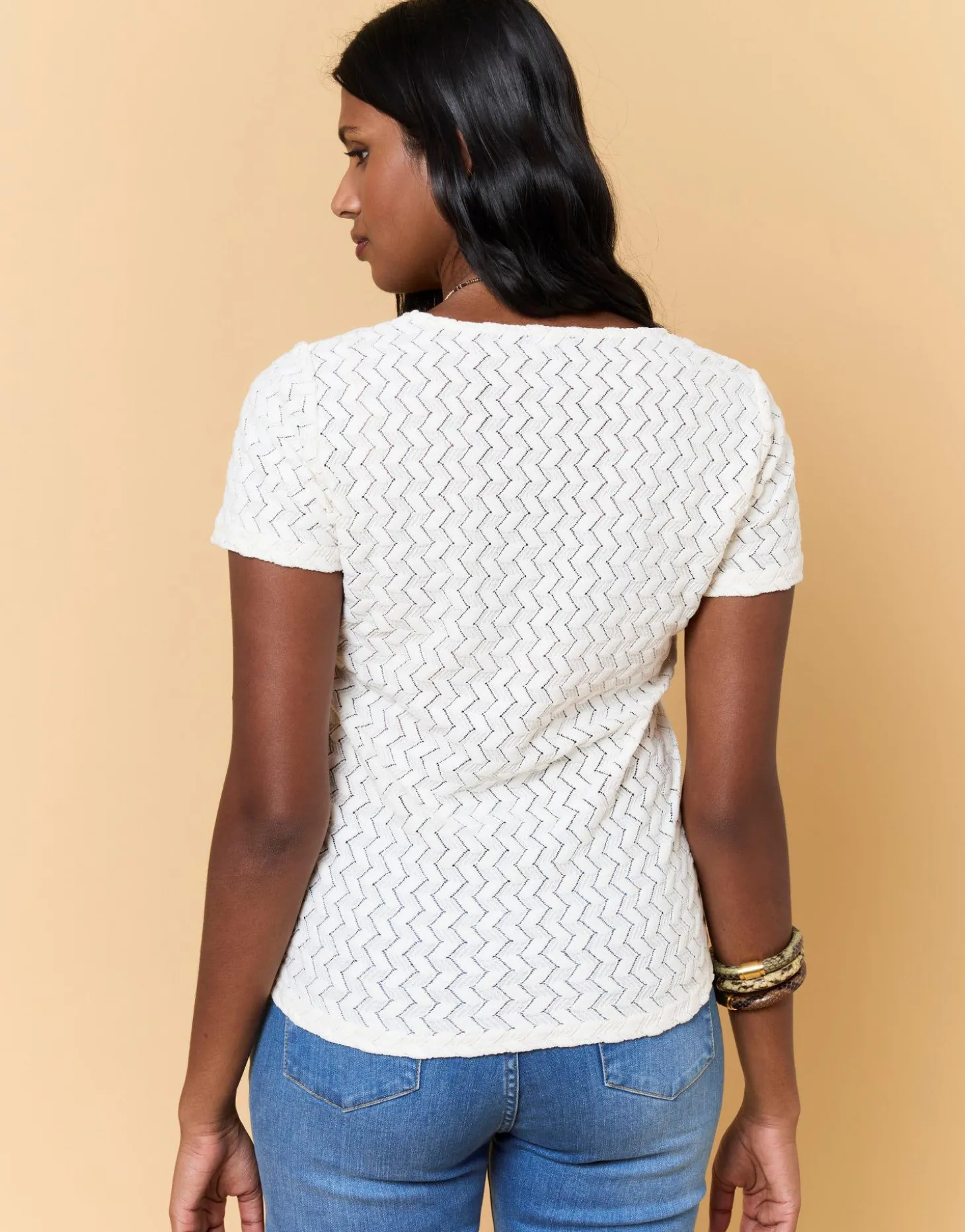T-Shirt manches courtes uni ECRU Femme