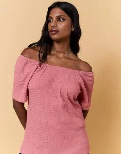 T-Shirt manches courtes uni VIEUX ROSE Femme