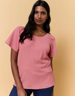 T-Shirt manches courtes uni VIEUX ROSE Femme