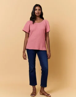 T-Shirt manches courtes uni VIEUX ROSE Femme