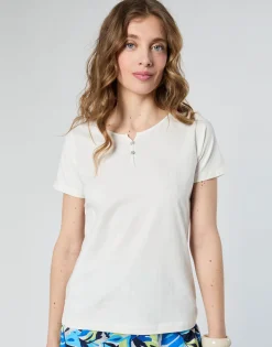 T-Shirt manches courtes uni BLANC Femme