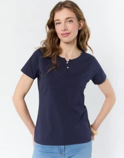 T-Shirt manches courtes uni MARINE Femme