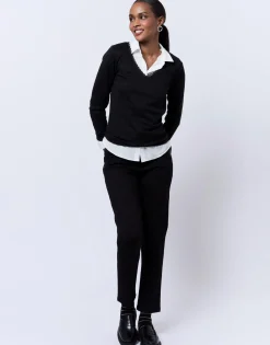 T-Shirt manches longues uni NOIR Femme