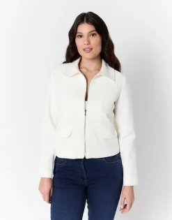 Veste courte unie BLANC Femme