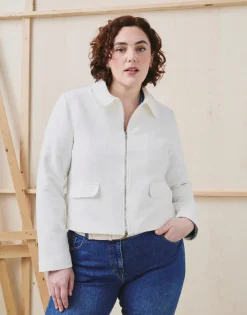 Veste courte unie BLANC Femme