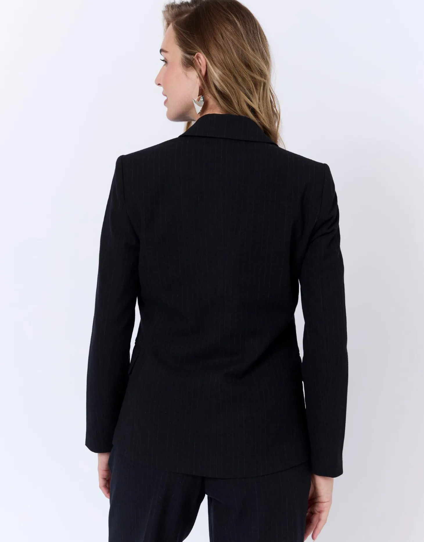 Veste longue rayée NOIR Femme