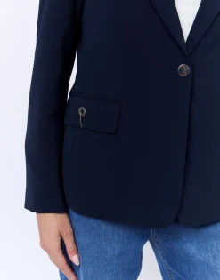 Veste longue unie MARINE Femme