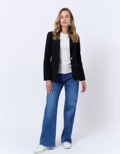 Veste longue unie MARINE Femme