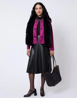 Veste unie AUBERGINE Femme