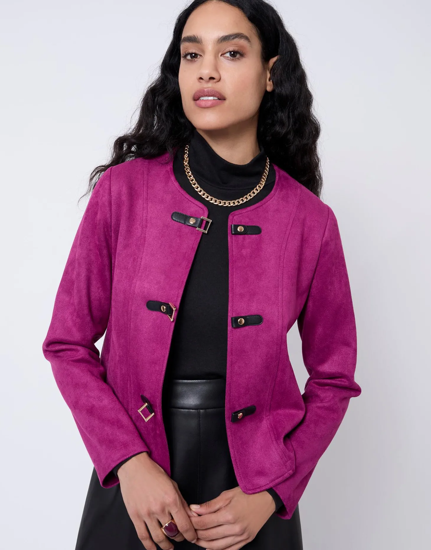Veste unie AUBERGINE Femme