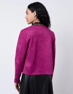 Veste unie AUBERGINE Femme